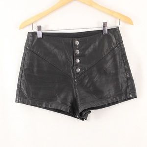 Kendall & Kylie high waisted leather shorts